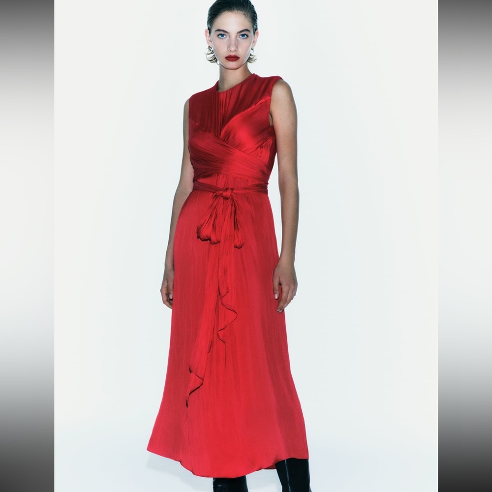 Zara satin effect dress